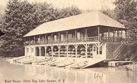 Vintage postcard - Boat House,Silver Bay - Lake George,New York