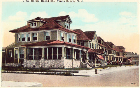 Vintage postcard - View on So. Broad Street - Penns Grove,New Jersey
