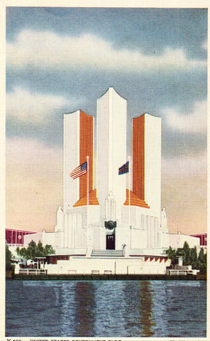 Linen postcard United State Government Building - 1933 Chicago World's Fair