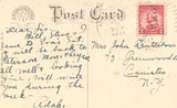 Vintage postcard back Dutch Reform Church and Parsonage - Fonda,New York