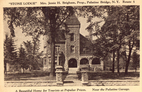 Vintage postcard "Stone Lodge" - Palatine Bridge,New York