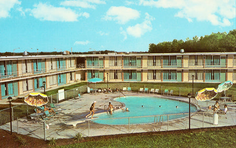 Vintage postcard Swimming Pool,Holiday Inn  of Newark - Newark,Delaware