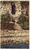 Linen postcard Eagle Cave,Peninsula State Park - Door County,Wisconsin