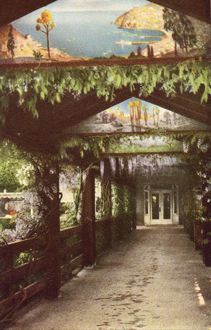 Vintage postcard The Picture Bridge,Japanese Gardens at The Huntington Hotel - Pasadena,Califonria