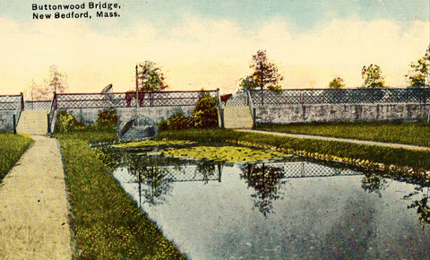 Vintage postcard Buttonwood Bridge - New Bedford,Massachusetts