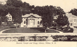 Vintage postcard Masonic Temple and Gregg Library - Wilton,N.H.