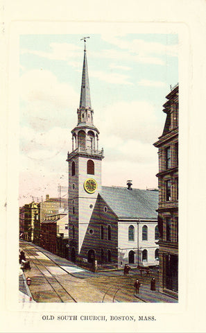 Vintage postcard Old South Church - Boston,Massachusetts