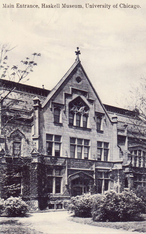 Vintage postcard Main Entrance,Haskell Museum - University of Chicago - Illinois