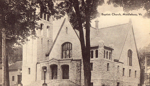 Vintage postcard Baptist Church - Middlebury,Vermont