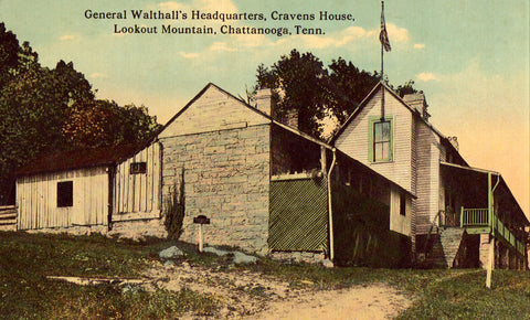 Vintage postcard General Walthall's Headquarters,Cravens House - Lookout Mt.,Chattanooga,Tennessee