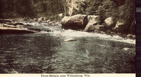 Vintage postcard Trout Stream near Wittenberg,Wisconsin