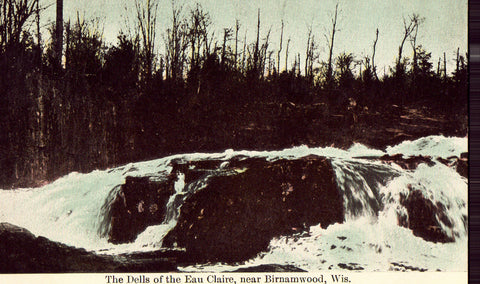 Vintage postcard The Dells of The Eau Claire near Birnamwood,Wisconsin