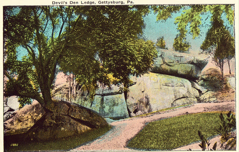 Vintage postcard Devil's Den Ledge - Gettysburg,Pennsylvania