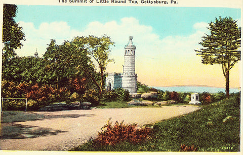Vintage postcard The Summit of Little Round Top - Gettysburg,Pennsylvania