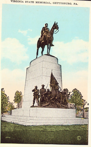 Vintage post card Virginia State Memorial - Gettysburg,Pennsylvania