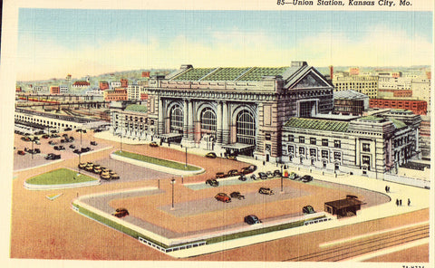 Linen post card Union Station - Kansas City,Missouri