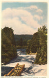 Linen postcard One of Northern Ontario's Rushing Rivers - Canada