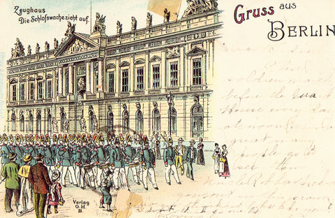 Undivided back postcard Zeughaus Die Schlofswachwzieht auf - Gruss aus Berlin