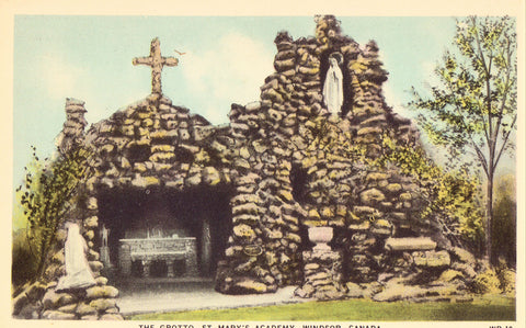 Vintage postcard The Grotto,St. Mary's Academy - Windsor,Canada