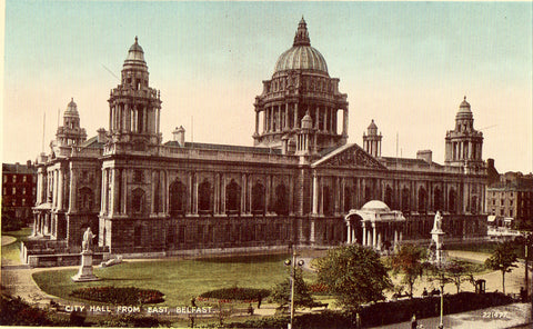 Old postcard City Hall from The East - Belfast,Ireland