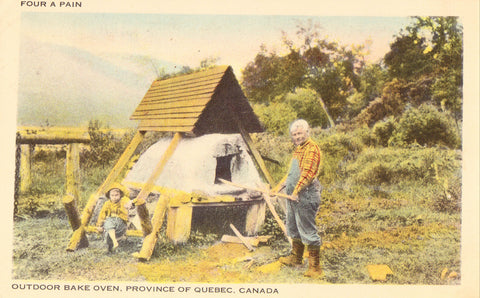 Vintage postcard Outdoor Bake Oven - Province of Quebec,Canada