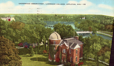 Vintage postcard Underwood Observatory,Lawrence College - Appleton,Wisconsin