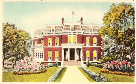 Linen postcard Governor's Residence - Annapolis,Maryland