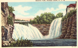 Linen postcard Rainbow Falls - Ausable Chasm,New York
