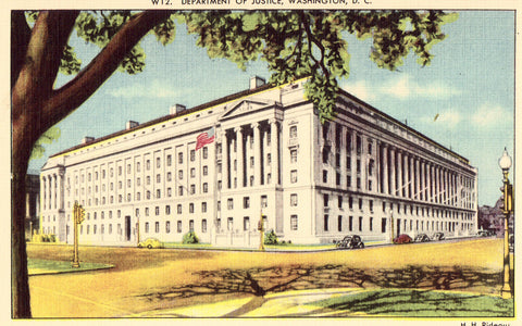 Linen postcard Department of Justice - Washington,D.C.