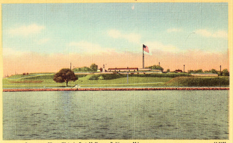 Linen postcard Panorama View,Historic Fort McHenry - Baltimore,Maryland