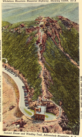 Linen postcard Whiteface Mountain Memorial Highway - Adirondack Mountains,N.Y.