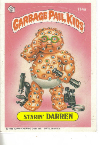 Garbage Pail Kids 1986 #114a Starin' Darren - Cakcollectibles