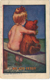 "Me and Teddy" Antique Post Card