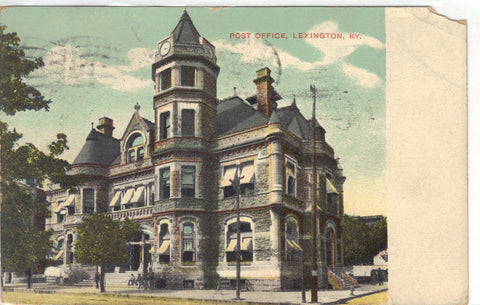 Post Office- Lexington,Kentucky 1909 Post Card - 1