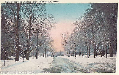Main Street in Winter-East Northfield,Massachusetts - Cakcollectibles - 1