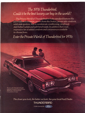 Vintage 1976 Ford Thunderbird Print Ad