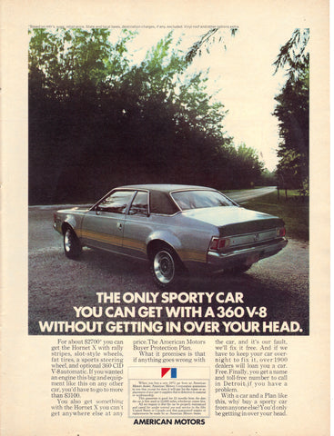 Vintage 1972 AMC Hornet X Print Ad
