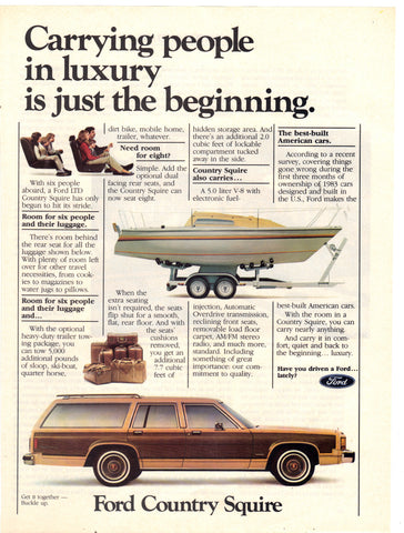 Vintage 1984 Ford Country Squire Print Ad