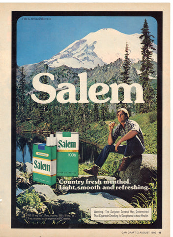Vintage 1980's Print Ad for Salem Cigarettes