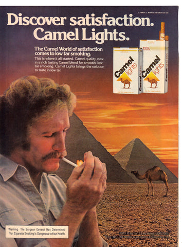 Vintage 1980's Print Ad for Camel Lights Cigarettes