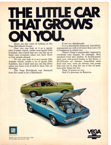 Vintage 1971 Chevy Vega Print Ad