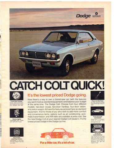Vintage 1971 Dodge Colt Print Ad
