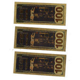 Set of 3 Stephen Curry 24k Gold Foil $100 Bills