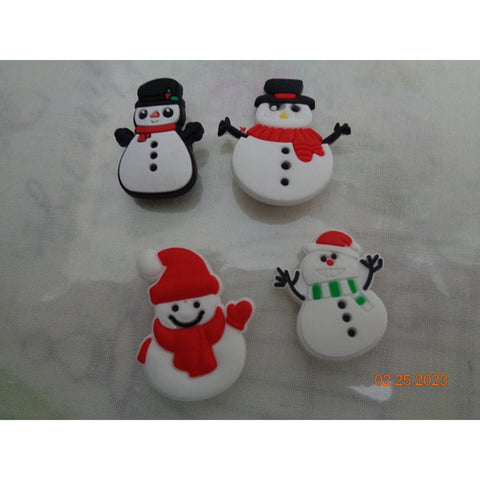Set of 4 Snowman Jibbitz/Charms/Crocs/Christmas - Set 4
