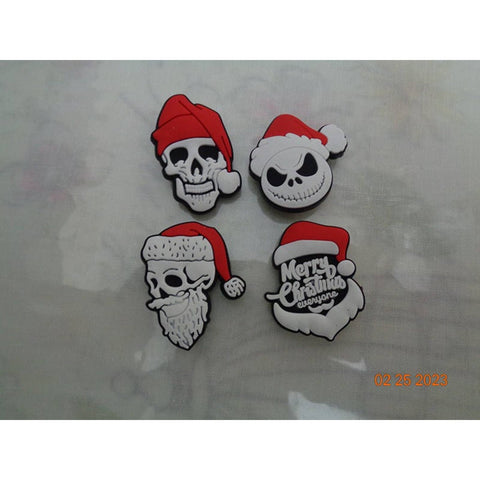 Set of 4 Skull Santa Jibbitz/Charms/Crocs/Christmas - Set 3