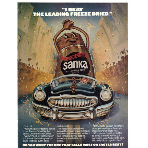 Vintage 1973 Sanka Freeze-Dried Coffee Print Ad