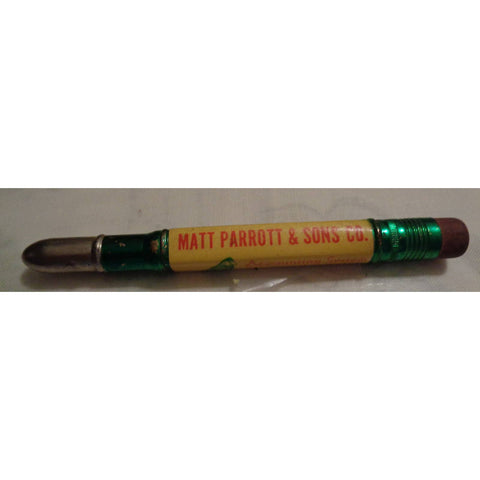 Vintage Celluloid Bullet Pencil -Matt Parrott & Sons Co. Accounting Supplies